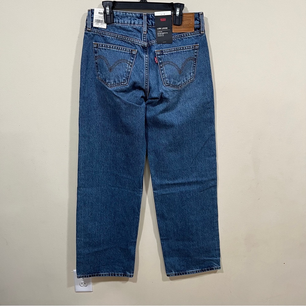 NWT Levi's Ribcage straight jeans in a blue wash low loose low rise size 25X32 - Picture 6 of 8